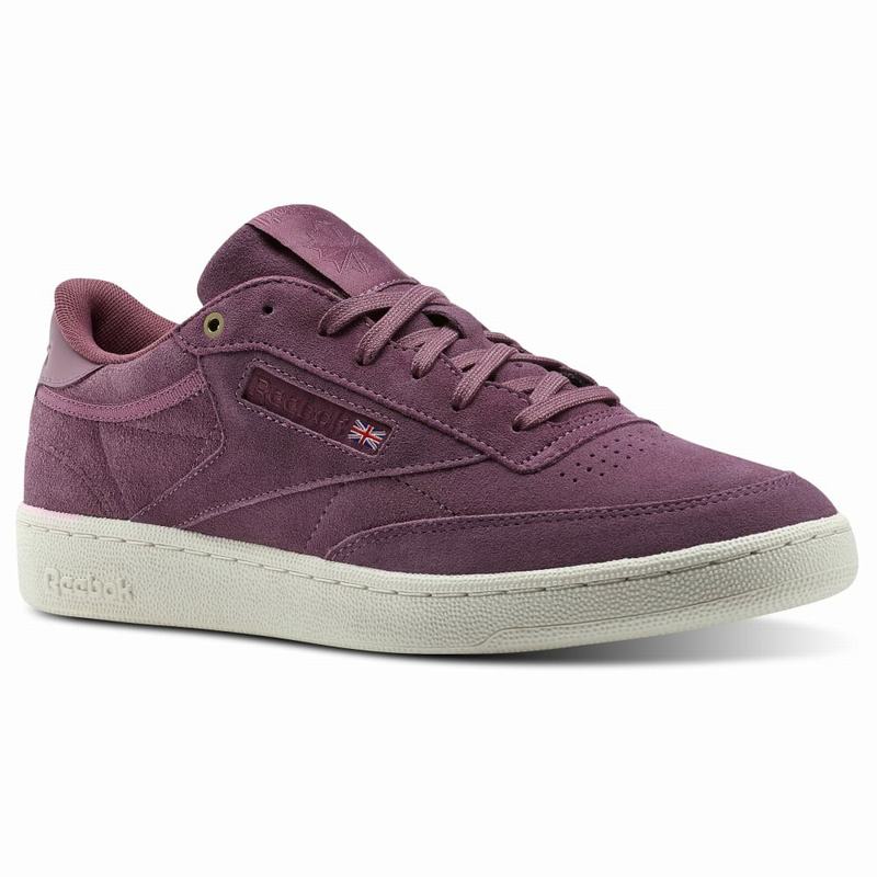 Tenisi Reebok Club C 85 Montana Cans Collaboration Barbati Violet/Roz Romania LG6120WF